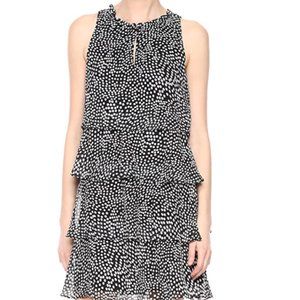 Women's half high collar three layer dress